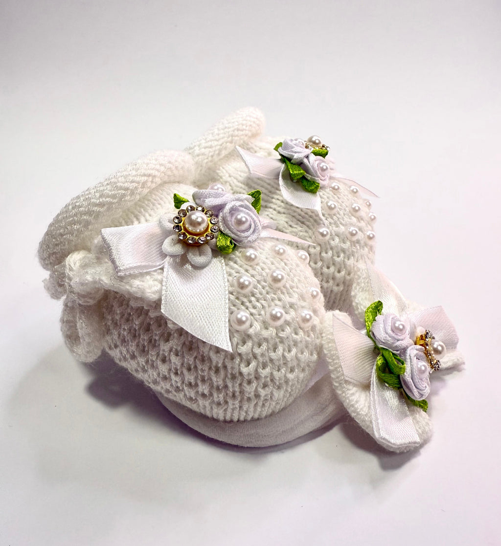 Kit Sapatinho+Lacinho Branco/Verde