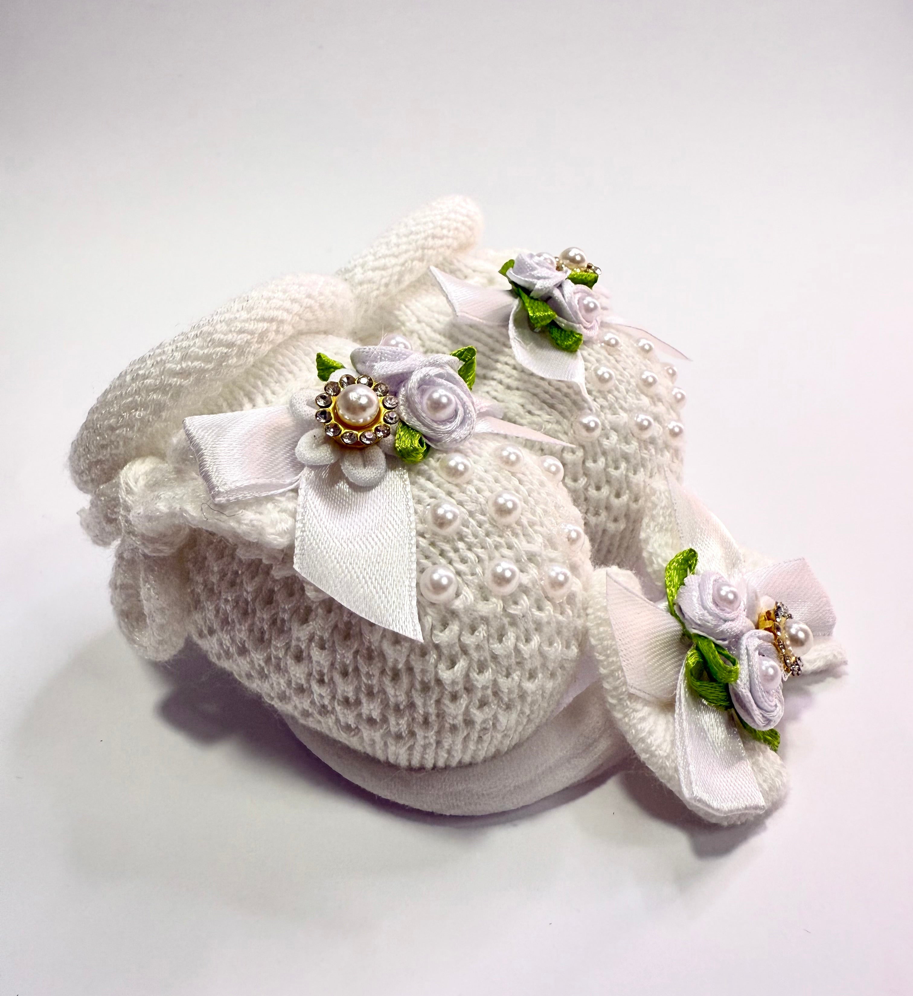 Kit Sapatinho+Lacinho Branco/Verde