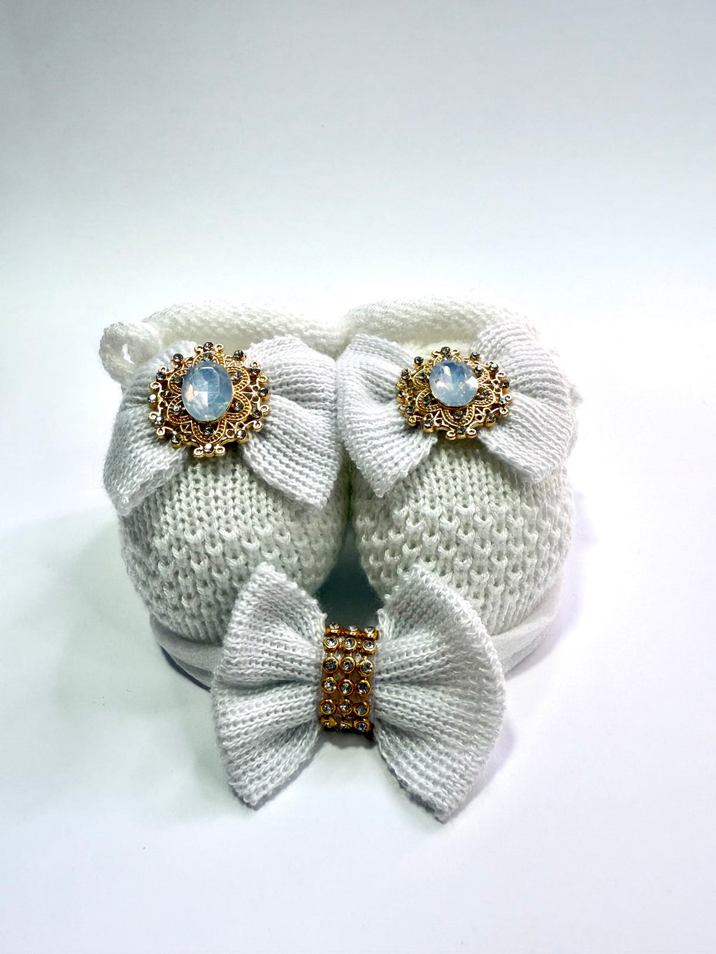 Kit Sapatinho+Lacinho Branco