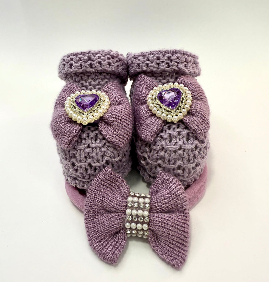 Kit Sapatinho+Lacinho Roxo