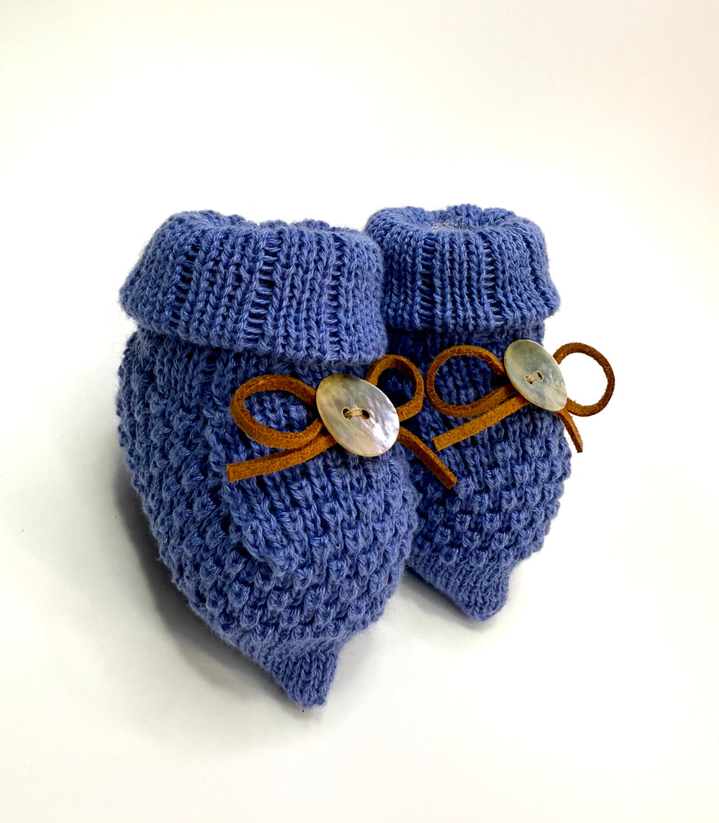 Sapatinho Botão Médio Azul Turquesa