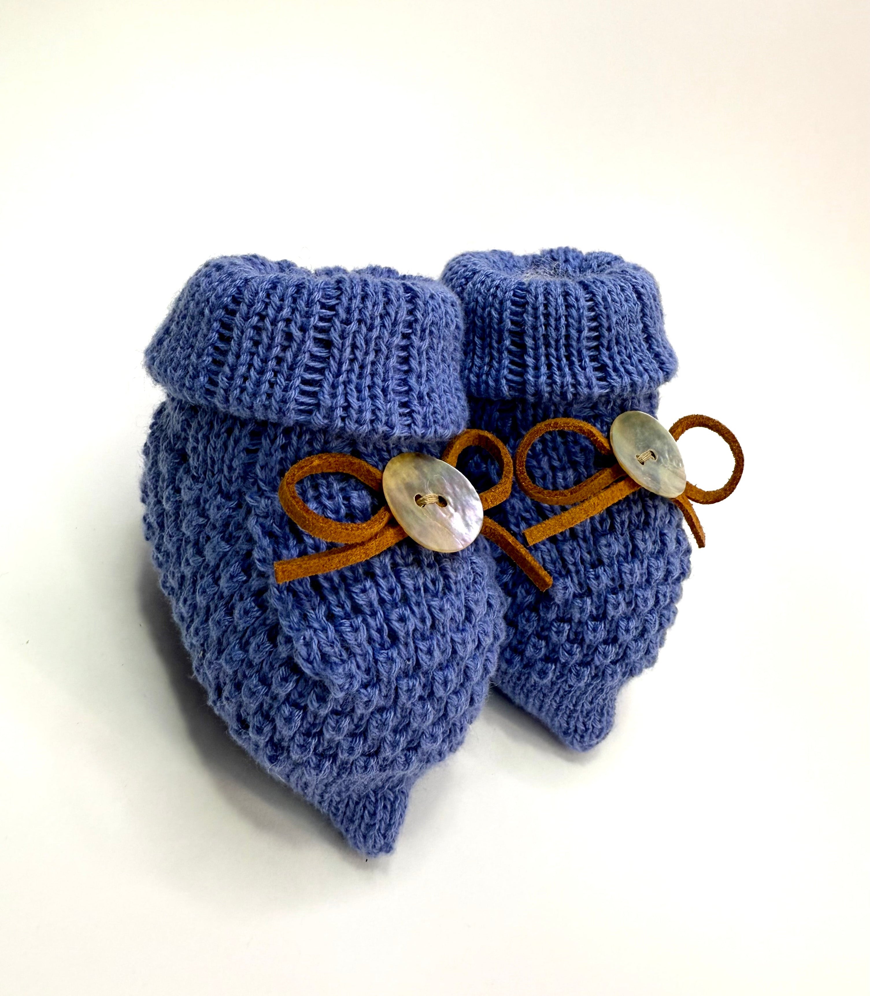 Sapatinho Botão Médio Azul Turquesa