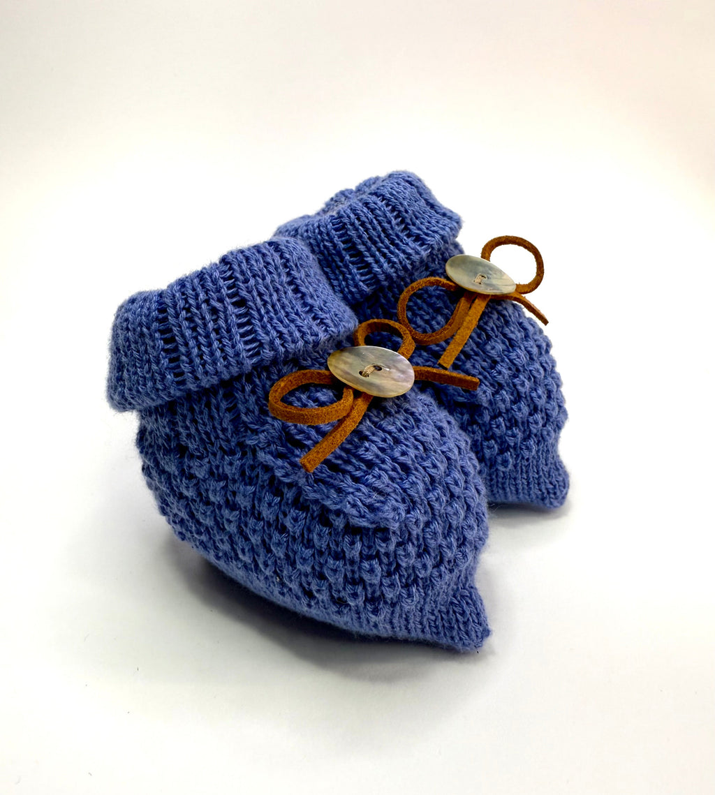 Sapatinho Botão Médio Azul Turquesa