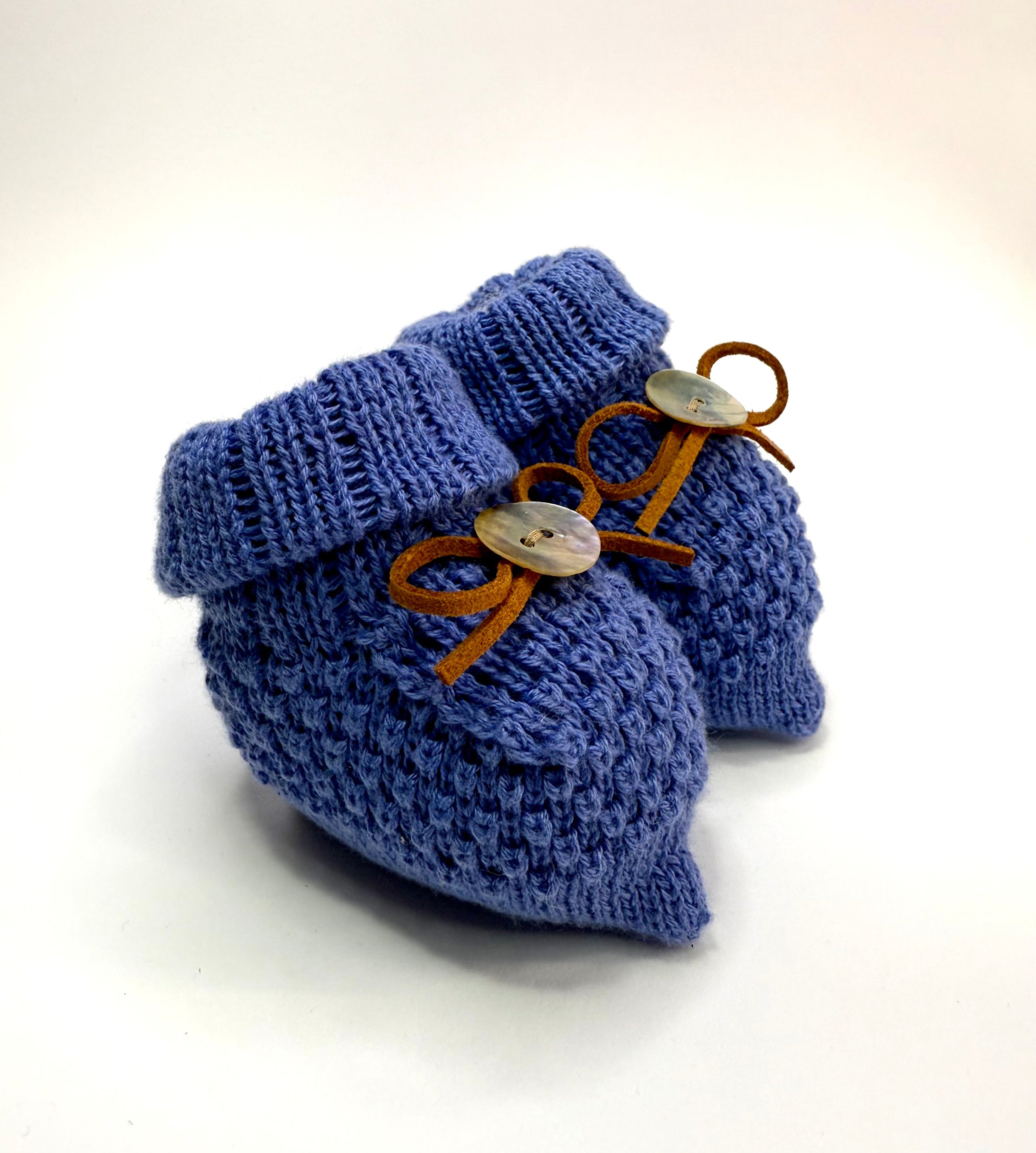 Sapatinho Botão Médio Azul Turquesa