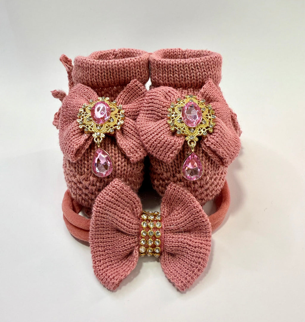 Kit Sapatinho+Lacinho Pérola