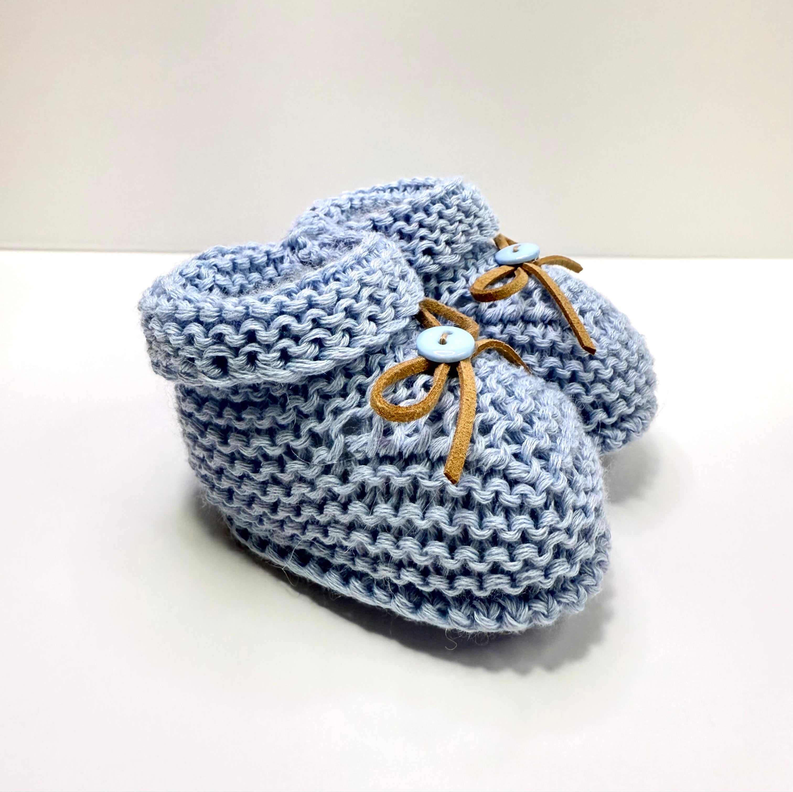 Sapatinho de Botão Laço Azul