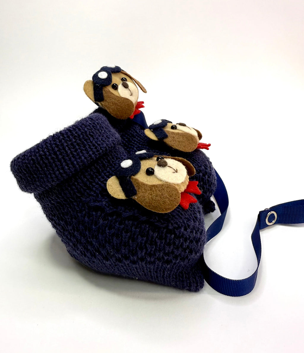Kit Sapatinho+Prendedor de Chupeta Cachorrinho Marinho