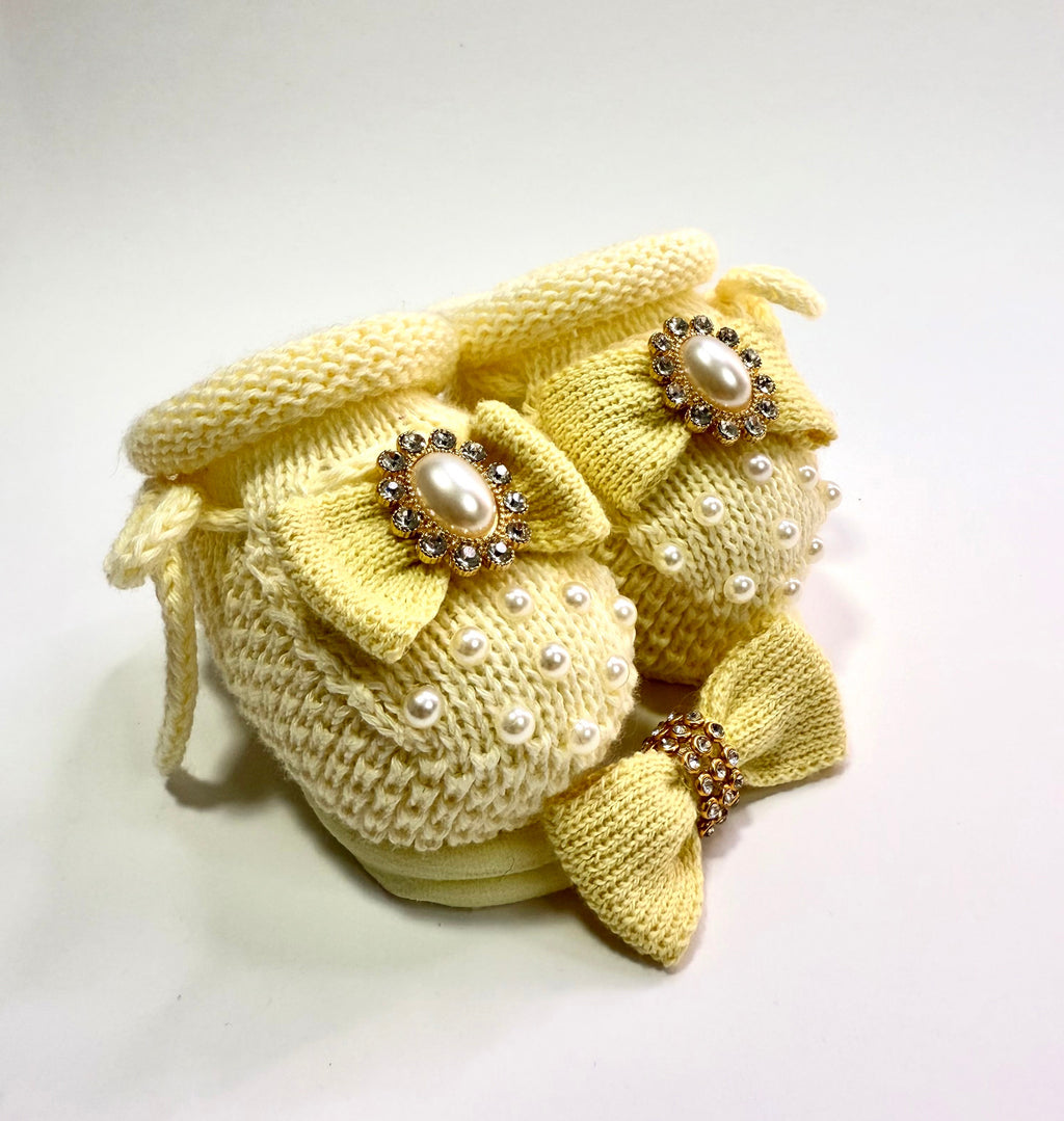 Kit Sapatinho+Lacinho Yellow