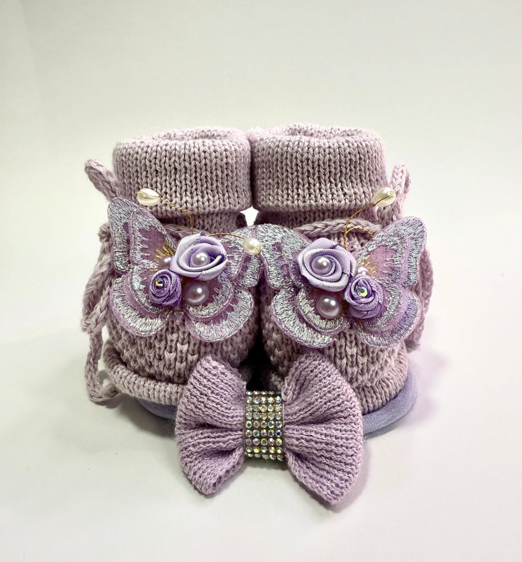 Kit Sapatinho+Lacinho Borboleta