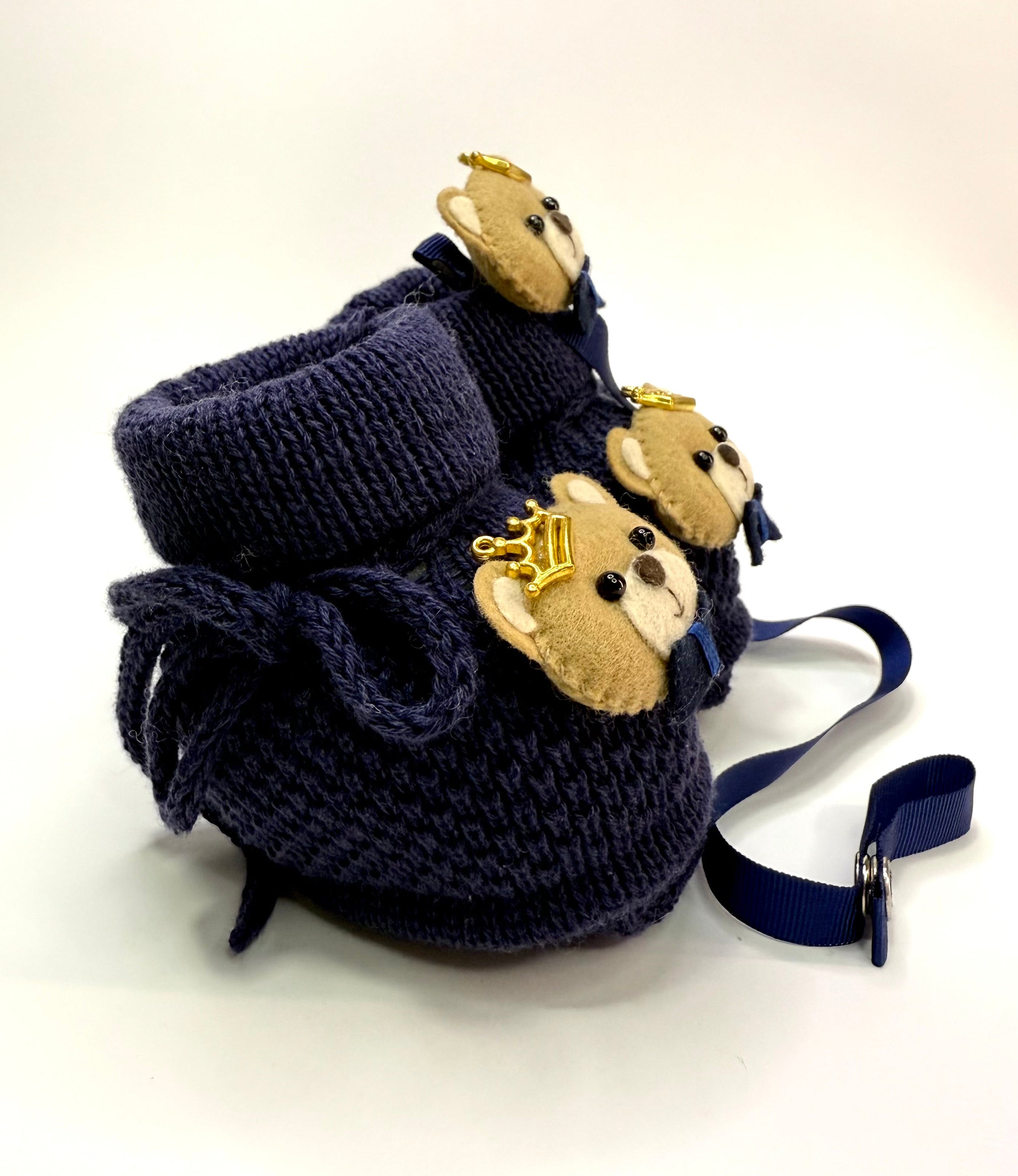 Sapatinho+Prendedor de Chupeta Urso Marinho