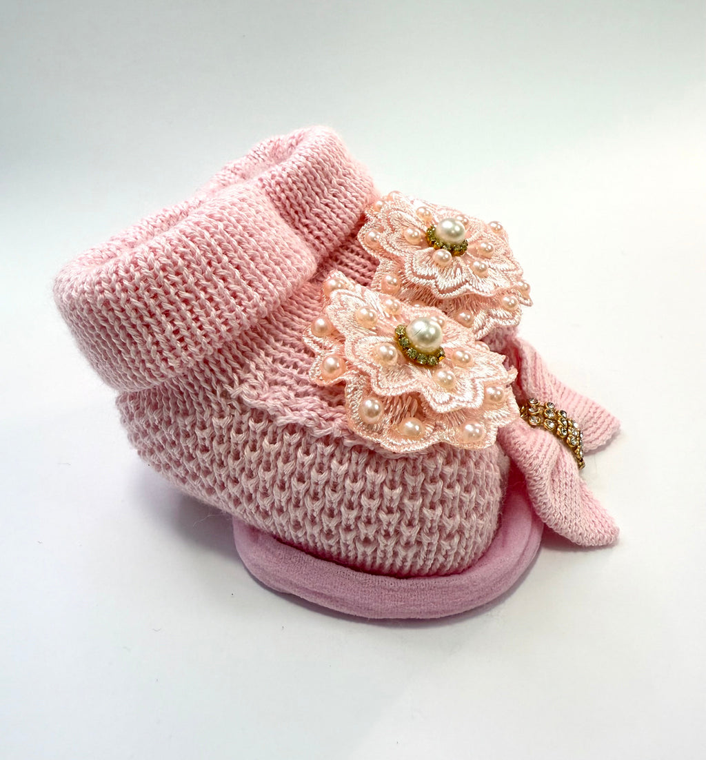 Kit sapatinho+Laçinho Rosa