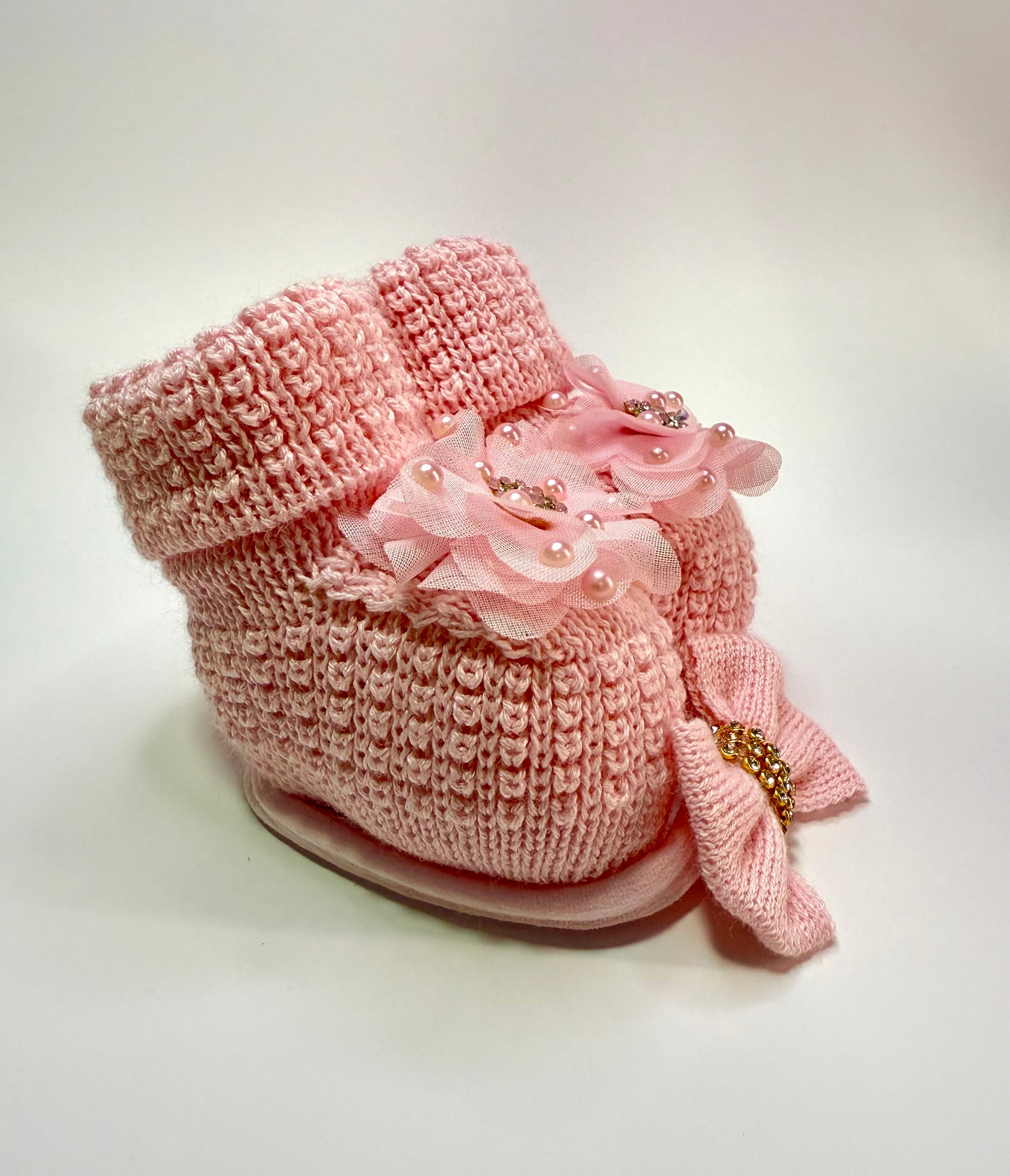 Kit Sapatinhos+Lacinho Rosa Bebê