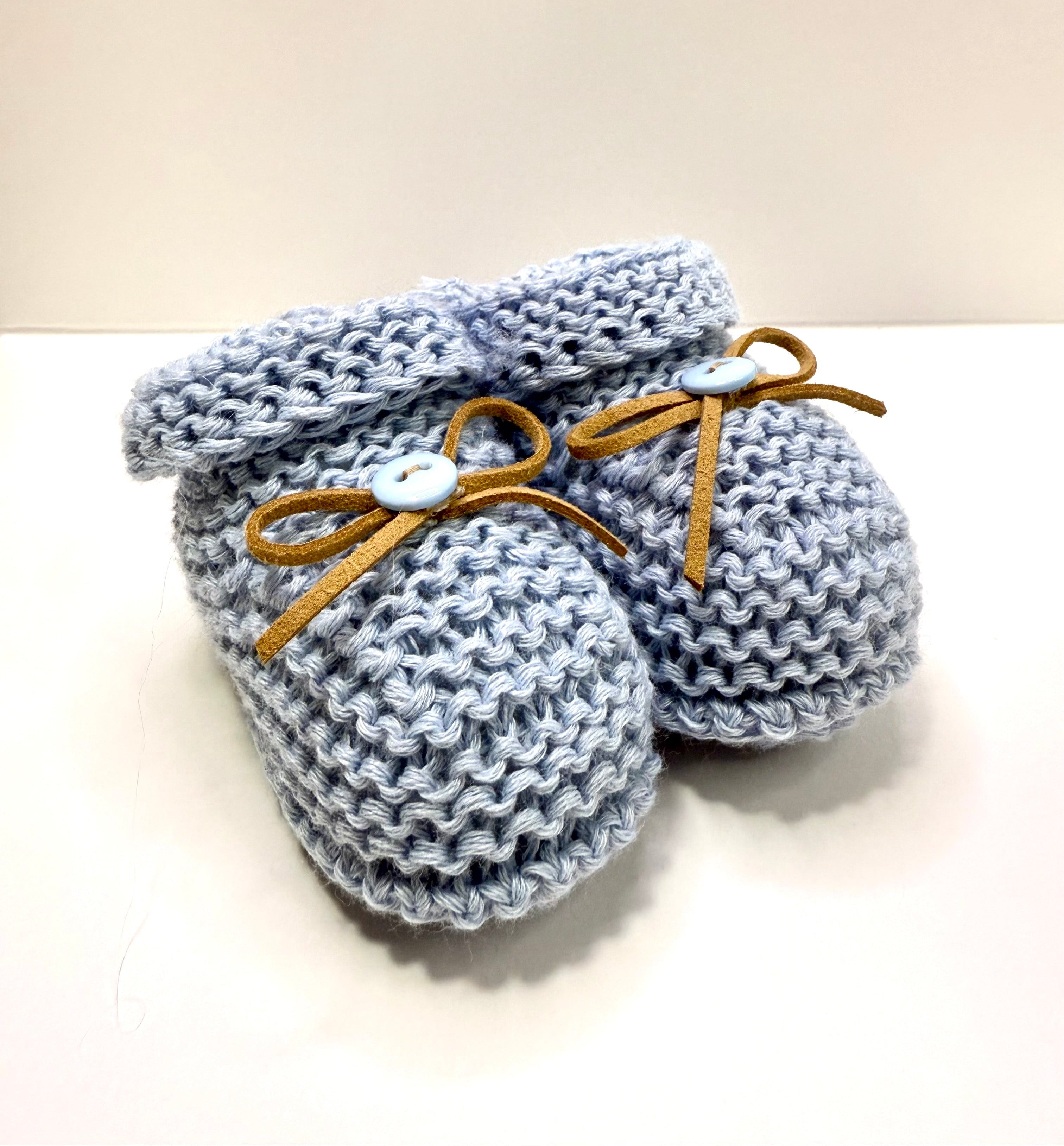 Sapatinho de Botão Laço Azul