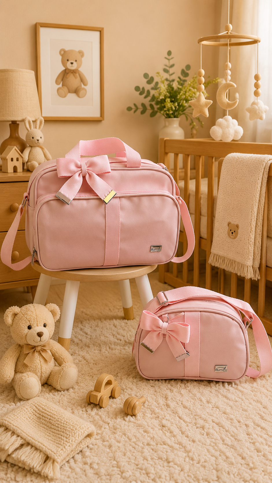 Bolsa de Maternidade Delta Liso Rosa Bebê