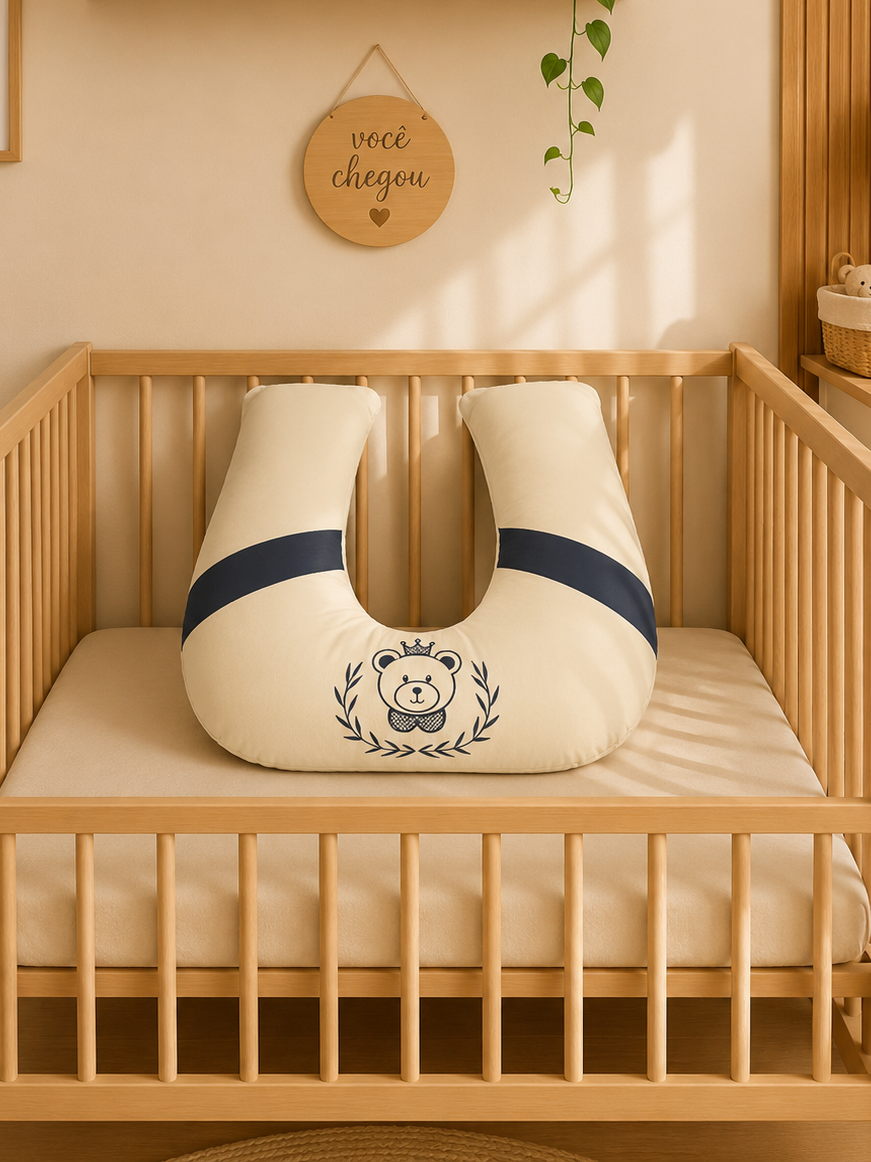 Almofada de Amamentação 100% Algodão - Urso