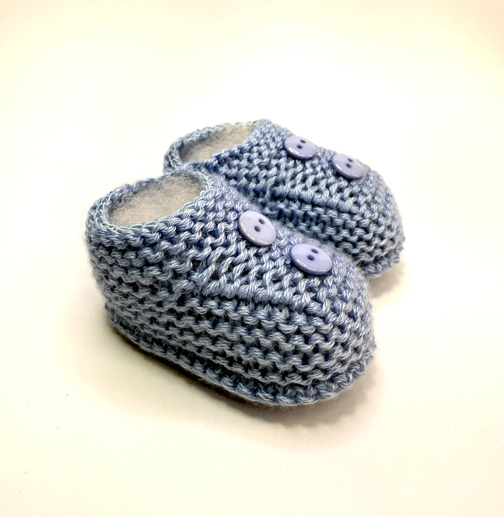 Sapatinho 2 Botões Azul Bebê