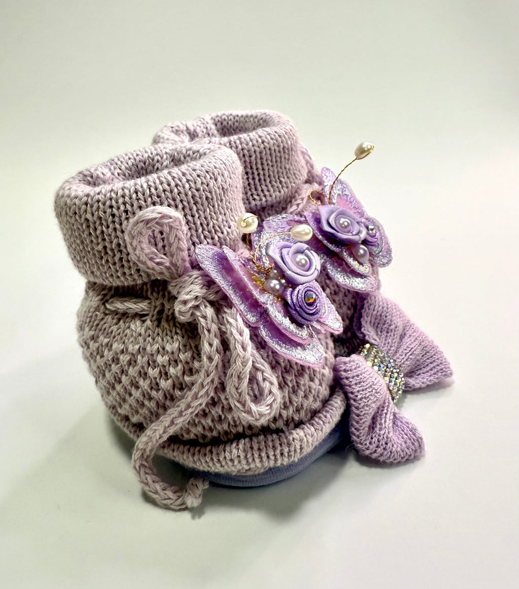 Kit Sapatinho+Lacinho Borboleta